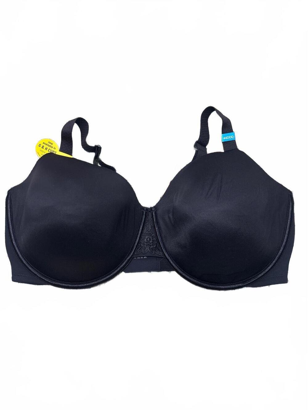 Vanity Fair Black Full Coverage Bra 44DDD with Adjustable Straps